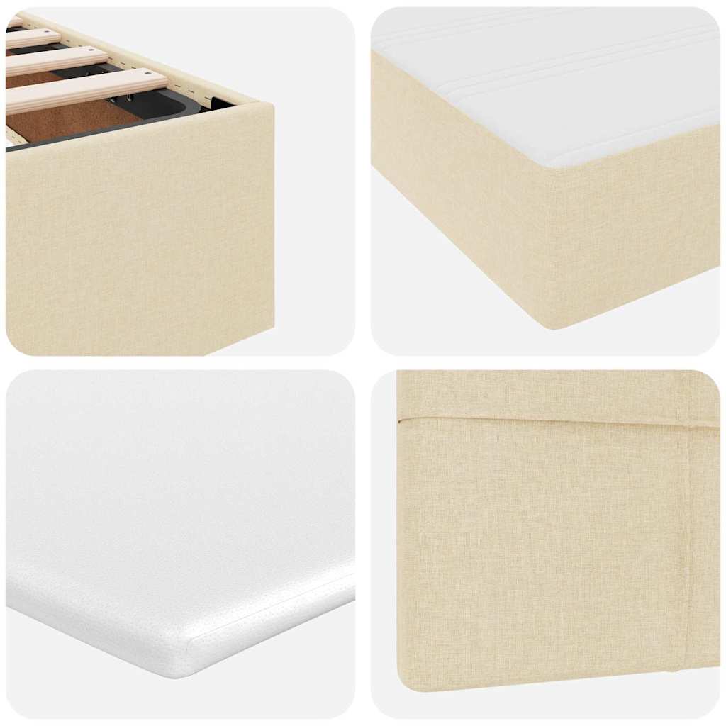 vidaXL Aufbewahrungsbett mit Matratze Creme 120 x 200 cm Polyester