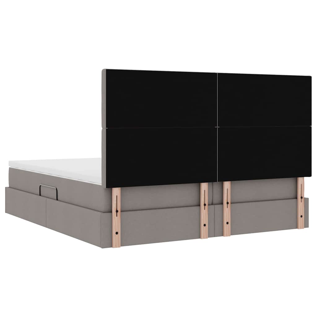 vidaXL Aufbewahrungsbett mit Matratze Taupe 200 x 200 cm Kunstleder