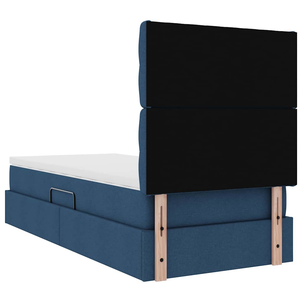 vidaXL Lit avec rangement et LED avec LED bleue 90 x 200 cm Polyester