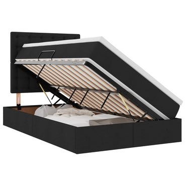 vidaXL Bett mit Stauraum und LED Schwarz 120 x 200 cm Polyester
