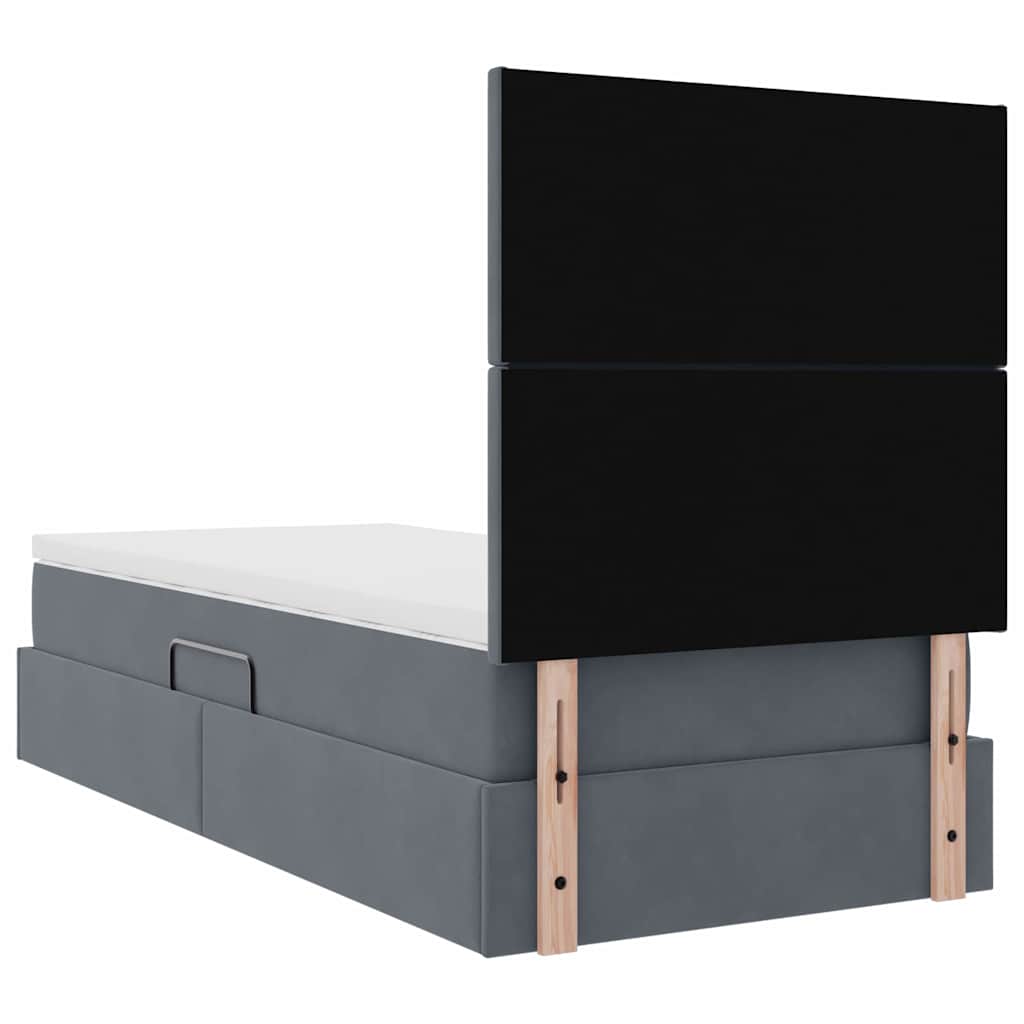 vidaXL Bett mit Stauraum und LED mit LED Dunkelgrau 100 x 200 cm Samt