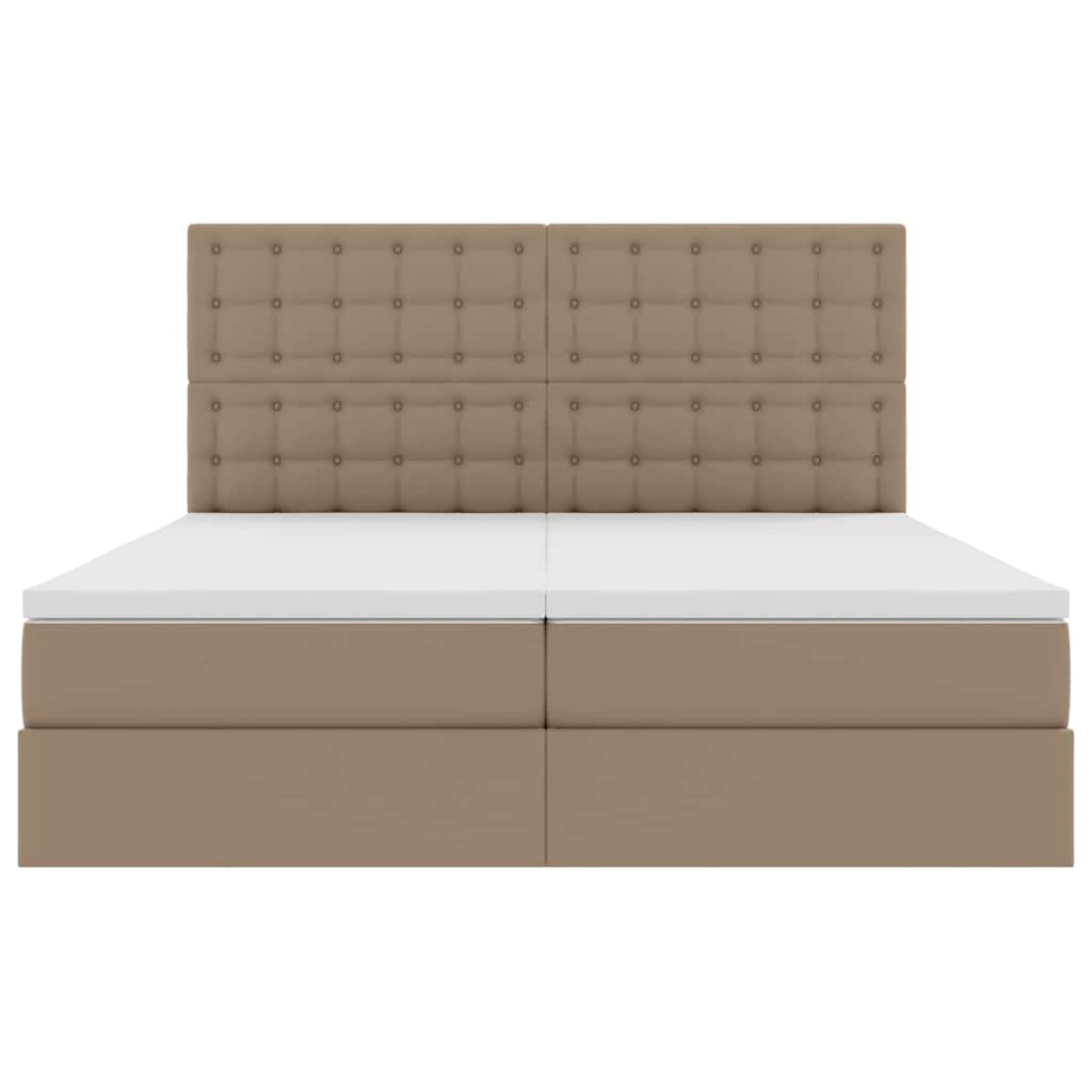 vidaXL Lit avec rangement et LED cappuccino 200 x 200 cm similicuir