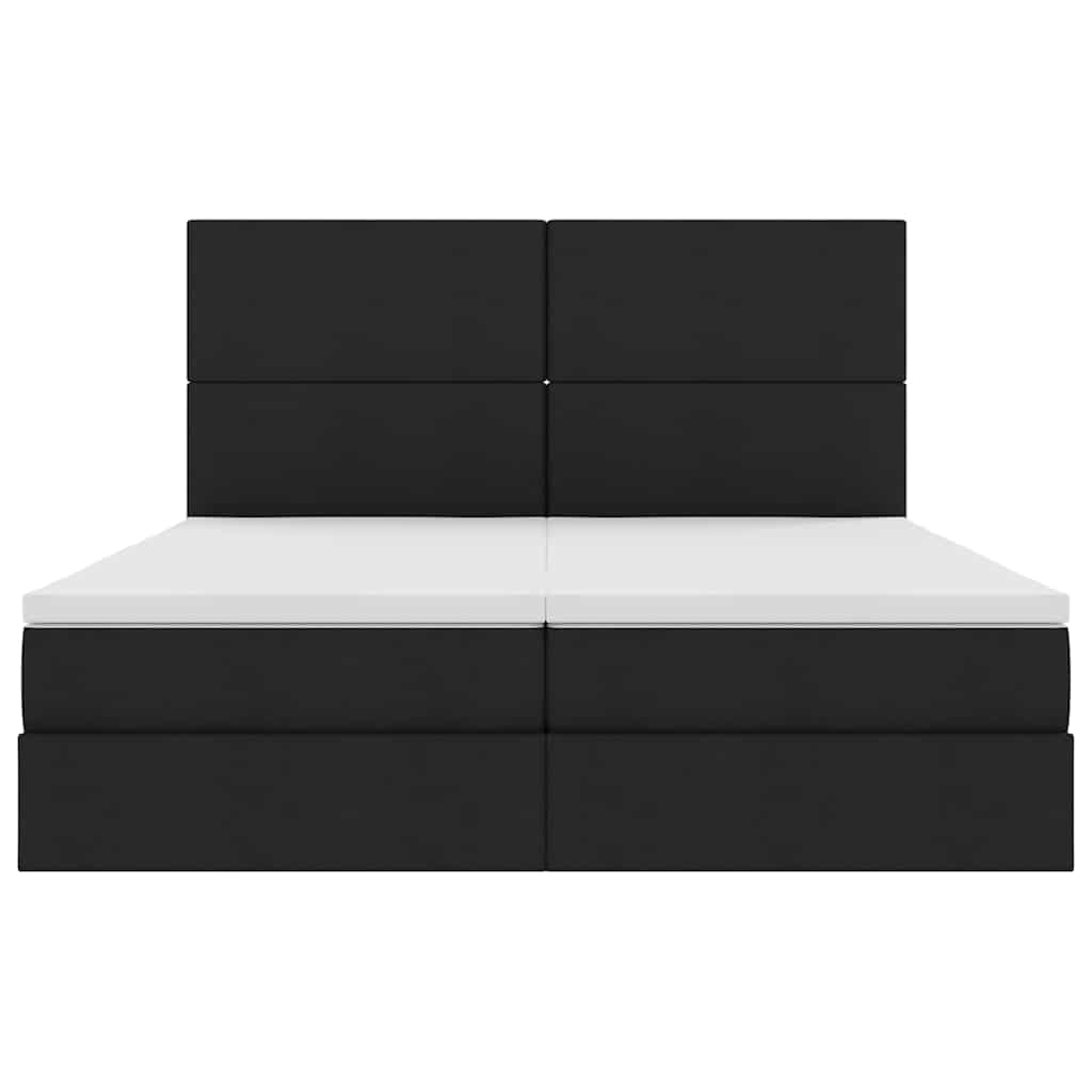 vidaXL Bett mit LED-Lichtleisten Schwarz 180 x 200 cm Stoff