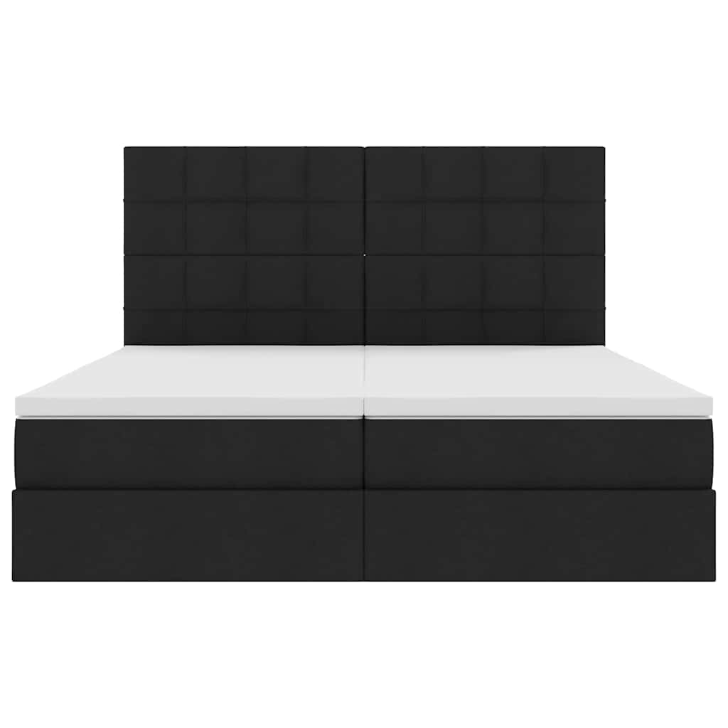 vidaXL Bett mit LED-Lichtleisten Schwarz 180 x 200 cm Stoff
