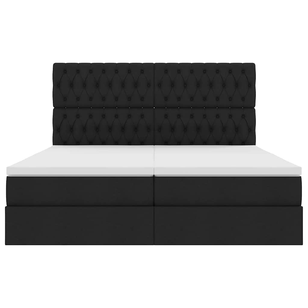 vidaXL Bett mit LED-Lichtleisten Schwarz 180 x 200 cm Stoff