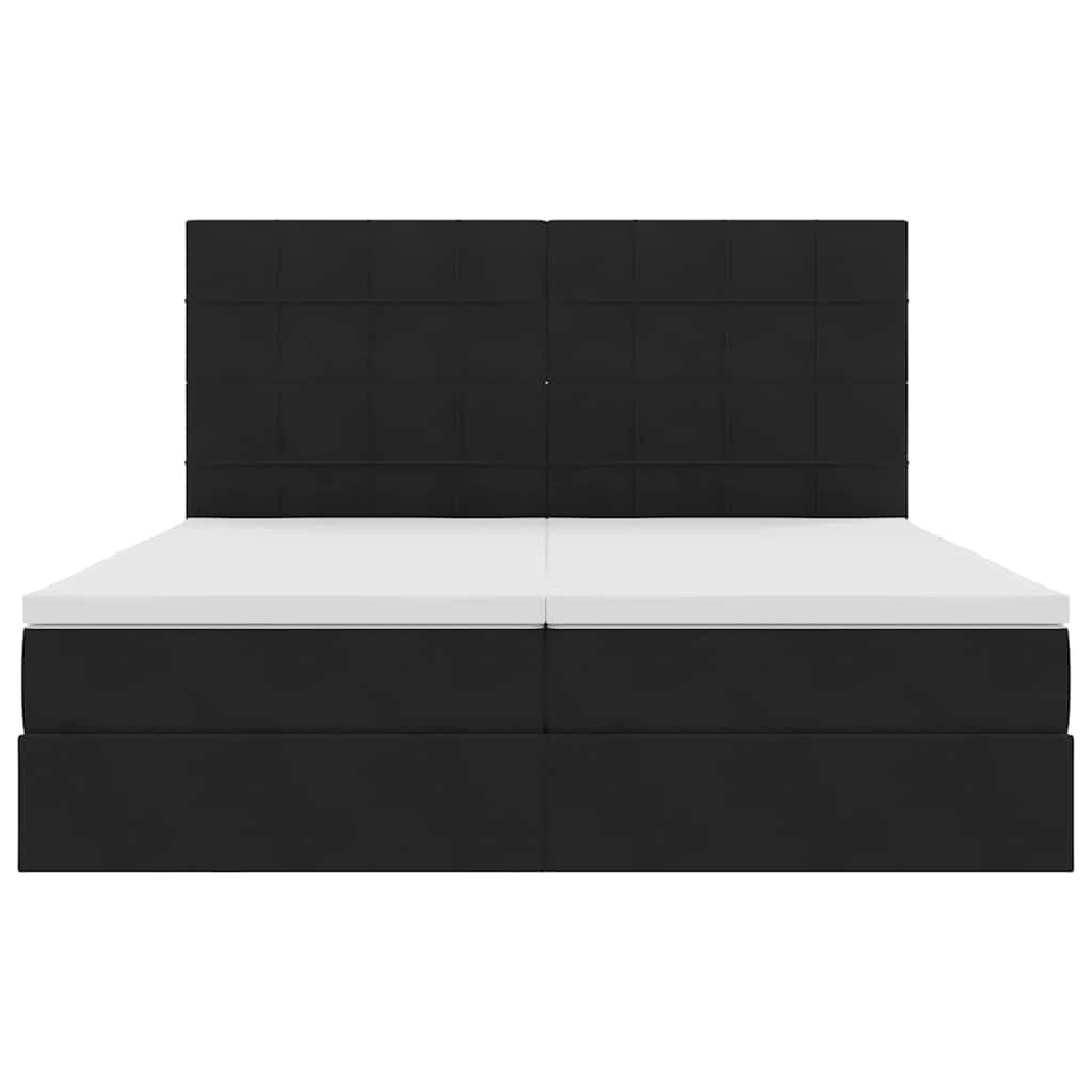 vidaXL Bett mit LED-Lichtleisten Schwarz 200 x 200 cm Samt