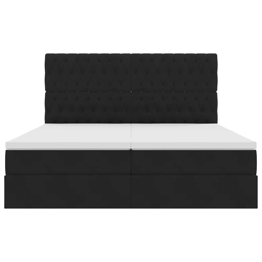 vidaXL Bett mit LED-Lichtleisten Schwarz 200 x 200 cm Samt