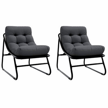 vidaXL gartenmöbel mit Kissen 2 pcs Schwarz 60,5 x 81 x 71 cm