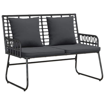 vidaXL Banc de jardin noir et anthracite en résine tressée