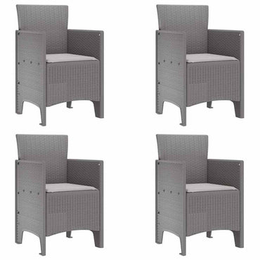 vidaXL Gartenstuhl 4 pcs Hellgrau 53 x 49 x 85 cm Polypropylen