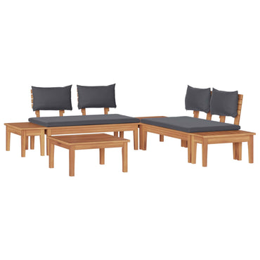 vidaXL Gartensofa-set 3 pcs Braun und Grau