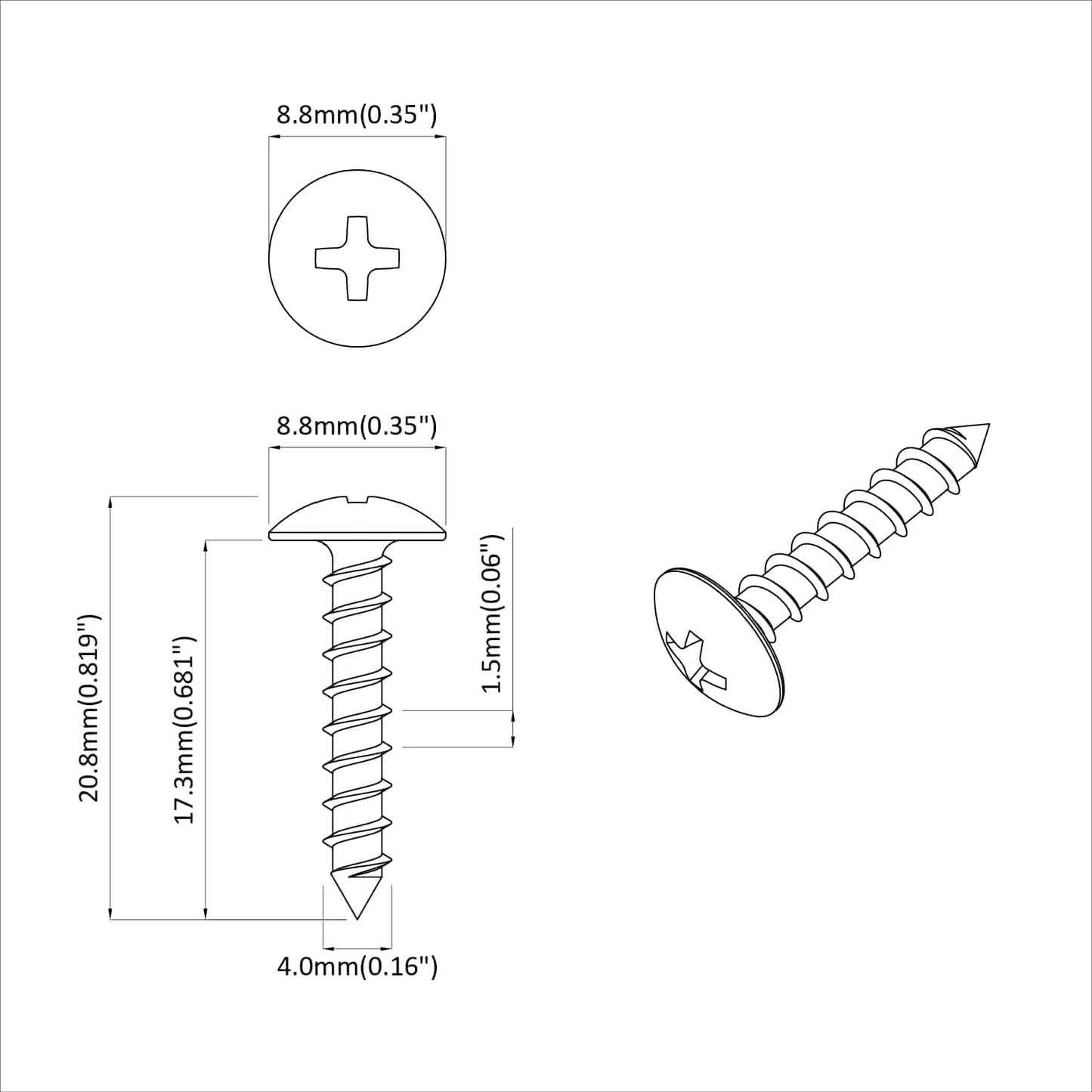 Selbstschneidender Nagel 10976 pcs Zink-beschichtet Stahl
