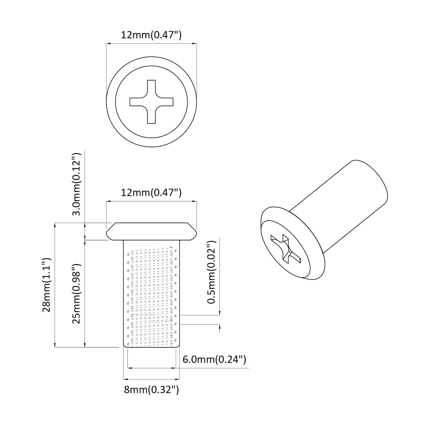 Sicherungsmutter 2 pcs Silber M6 x 15 mm Stahl