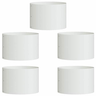 vidaXL Anneau de plantes 5 pcs Blanc 30 x 30 x 20 cm Acier laminé à froid
