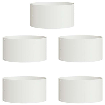 vidaXL Pflanzenring 5 pcs Weiß 40 x 40 x 20 cm Kaltgewalzter Stahl