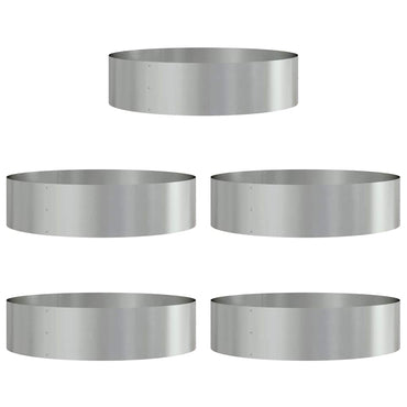 vidaXL Pflanzenring 5 pcs Silber 80 x 80 x 20 cm Verzinkter Stahl