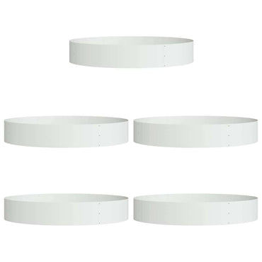 vidaXL Pflanzenring 5 pcs Weiß 120 x 120 x 20 cm Kaltgewalzter Stahl