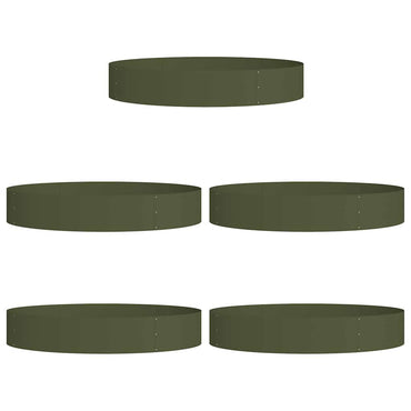 vidaXL Pflanzenring 5 pcs Olive Grün 120 x 120 x 20 cm