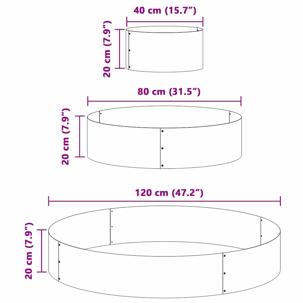 Garten-Pflanzgefäß Anthrazit 120 x 120 x 20 cm