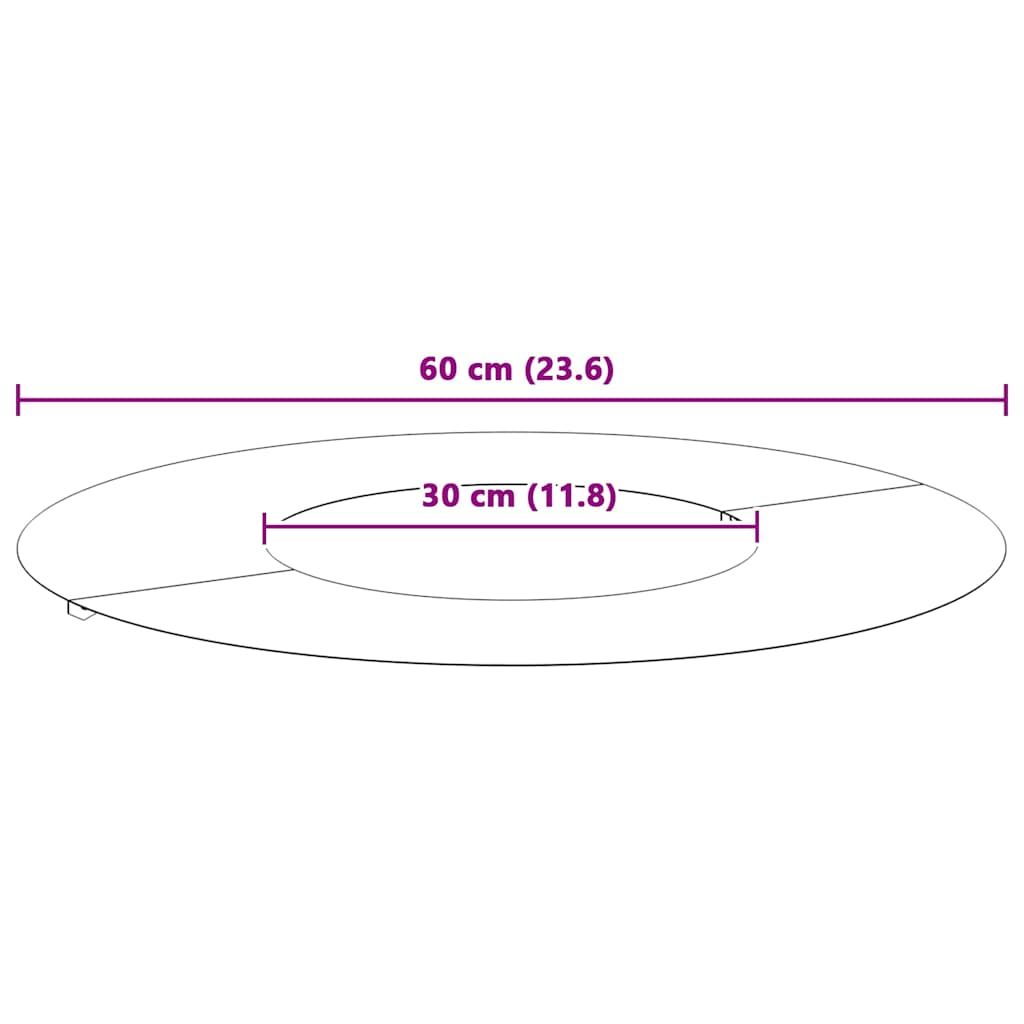 vidaXL geeignet für flachen Baumring Silber Ø30 / 60 cm Verzinkter Stahl