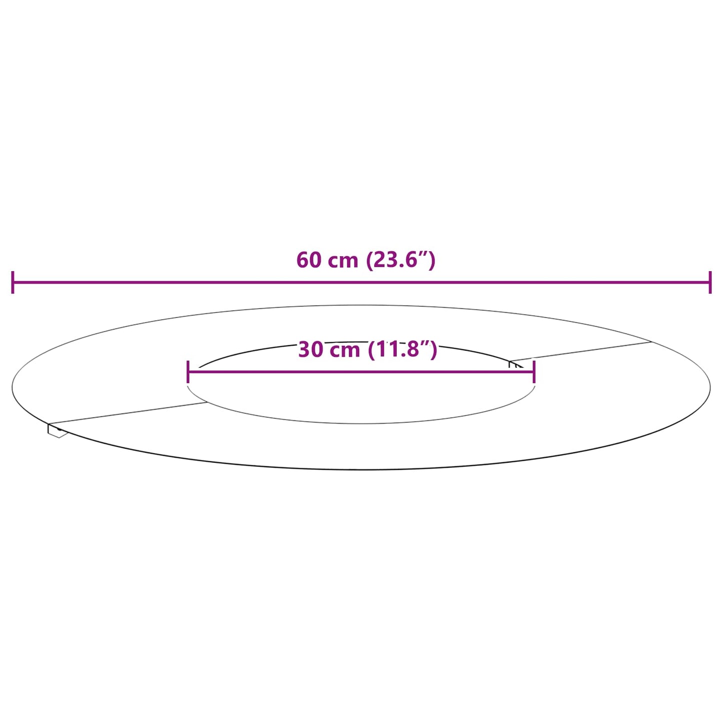 geeignet für flachen Baumring Braun Ø30 / 60 cm Wetterfeststahl