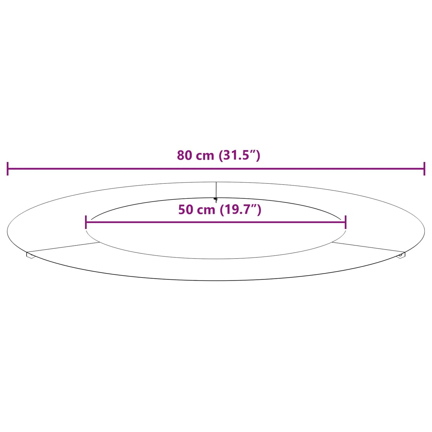 geeignet für flachen Baumring Braun Ø50 / 80 cm Wetterfeststahl