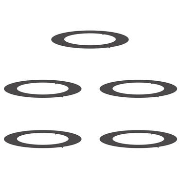 vidaXL geeignet für flache Baumringe 5 pcs Schwarz Ø60 / 90 cm Stahl