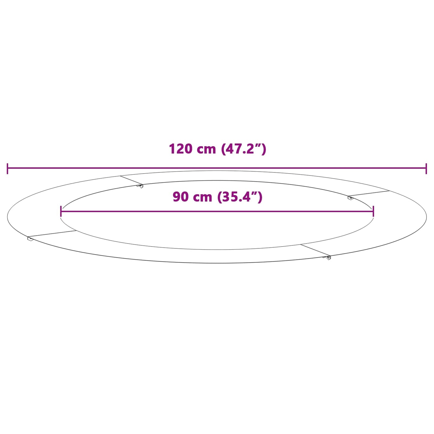 geeignet für flache Baumringe 5 pcs Braun Ø60 / 90 cm
