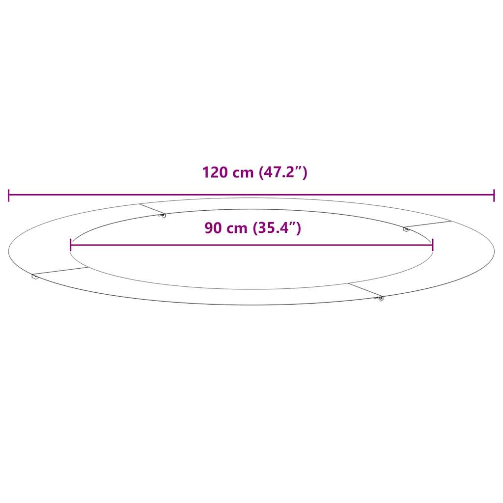 geeignet für flachen Baumring Silber Ø90 / 120 cm Edelstahl