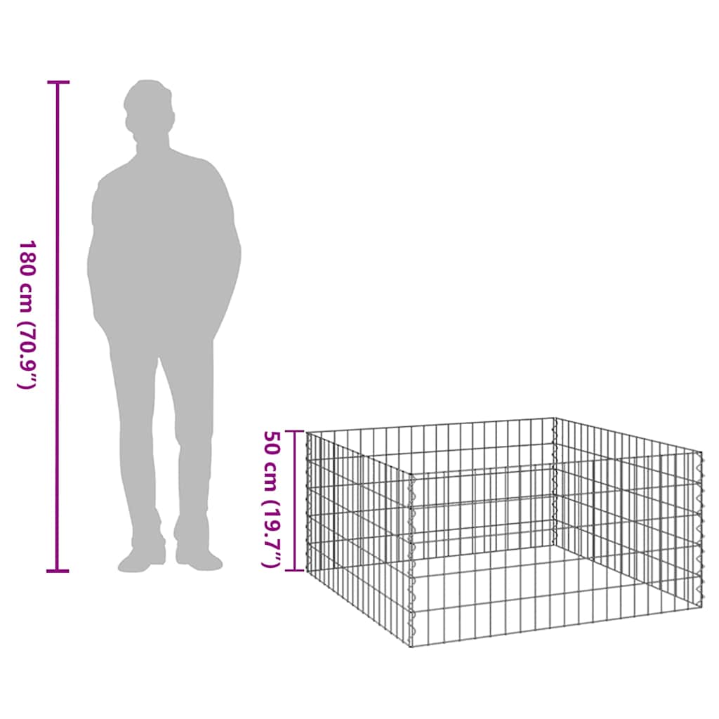 vidaXL Quadratischer Komposter 100 x 100 x 50 cm Eisen