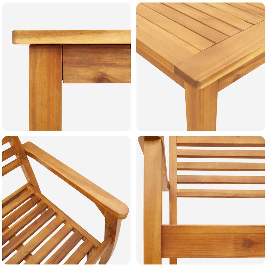 Garten Essgruppe 7 pcs Braun Massivholz Akazie