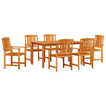 vidaXL Salon de jardin à dîner 7 pcs Bois d'acacia massif Marron
