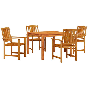 vidaXL Salon de jardin à manger 5 pcs Marron Bois d'acacia massif