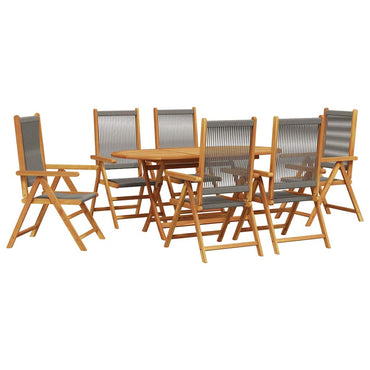 vidaXL Garten Essgruppe 7 pcs Grau Massivholz Akazie