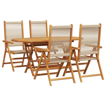 vidaXL Garten Essgruppe 5 pcs Beige Massivholz Akazie