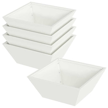 vidaXL Garten-Pflanzgefäß 5 pcs Weiß 40 x 40 x 15 cm