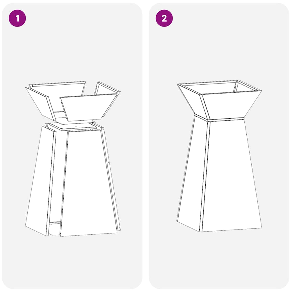 Säulen Pflanzer Silber 35 x 35 x 73 cm