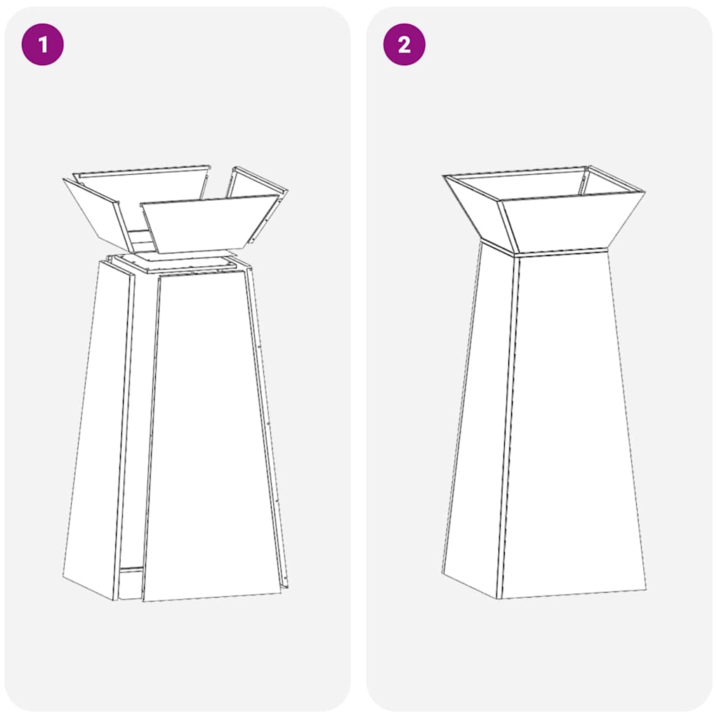 Säulen Pflanzer 2 pcs Weiß 40 x 40 x 100 cm
