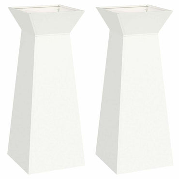 vidaXL Säulen Pflanzer 2 pcs Weiß 40 x 40 x 100 cm