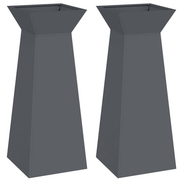 vidaXL Säulen Pflanzer 2 pcs Anthrazit 40 x 40 x 100 cm