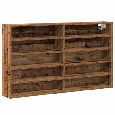 vidaXL Vitrine mit Regal Altholz 100 x 15 x 58 cm Holzwerkstoff