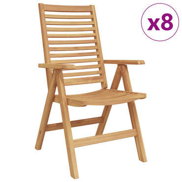 vidaXL Gartenstuhl 8 pcs Braun 52 x 64,5 x 108 cm Teak-Massivholz