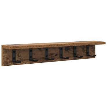 vidaXL Wandmontierter Kleiderständer Altholz 60 x 10.5 x 10.5 cm