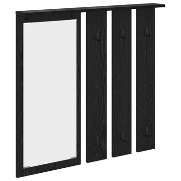 vidaXL Portant mural avec étagère Noir aspect chêne