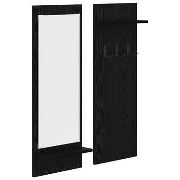 vidaXL Table de chevet murale aspect chêne noir 70 x 10 x 90 cm