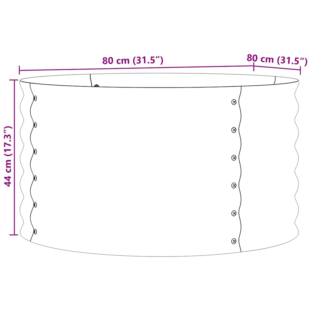 vidaXL Hochbeet Braun 80 x 80 x 44 cm Stahl