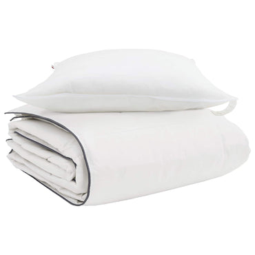vidaXL Winterbettdecke mit Kissen 2 pcs Weiß Daunenfeder