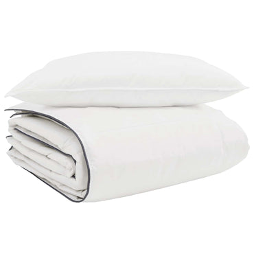 vidaXL Winterbettdecke mit Kissen 2 pcs Weiß Daunenfeder