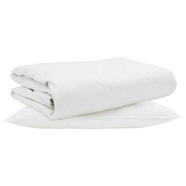 vidaXL Sommerdecke mit Kissen 2 pcs Weiß Daunenfeder