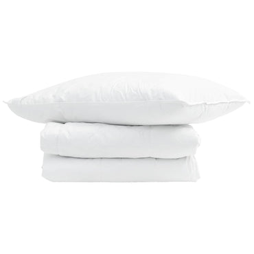 vidaXL Sommerdecke mit Kissen 2 pcs Weiß Daunenfeder